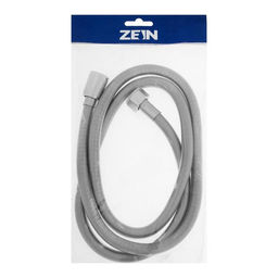 Душевой шланг ZEIN Z21PS, растягивающийся 150-200 см, гайки латунь, нержавеющая сталь, Имп/Имп