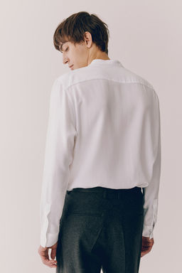 Camisa de lyocell con cuello mao Regular Fit - H&m фото 3