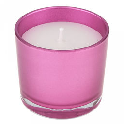 Свеча "Металлик" д6,2см, h5,4см, парафин, в стекле, малиновый, время горения 15 часов (Россия)