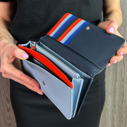 Итальянский женский кожаный кошелек DuDu серии Canarie | морской - Dudubags фото 4