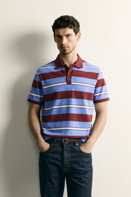 POLO PIQU? REGULAR FIT RAYAS / Azul claro - Zara фото 2