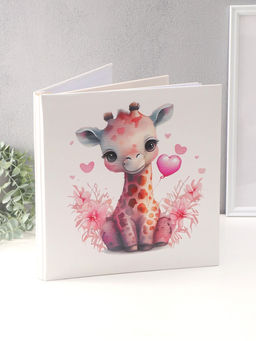 Фотоальбом магнитный на 20 листов Малыш-жираф с сердечками, кожзам, в коробке, 2.6?32?33.5 см