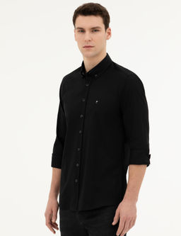 Siyah Slim Fit Uzun Kollu G_mlek