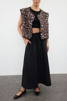 Siyah A-line Maxi Boy Etek TEDSS24ET00033