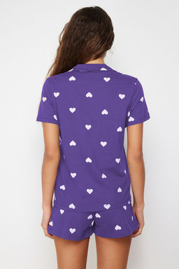 Trendyolmilla Ekru-Cok Renkli %100 Pamuklu Kalpli Sortlu Orme Pijama Tak?m? THMSS21PT0756 фото 43