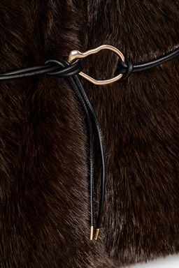 FAUX FUR BELTED COAT