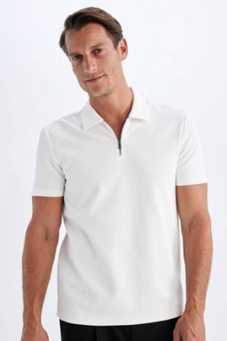 Regular Fit Fermuarl? K?sa Kollu Polo Tisort