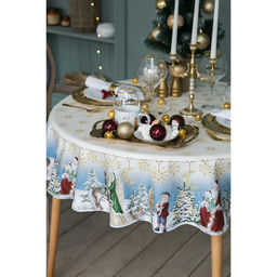 Скатерть новогодняя Этель Christmas time d=150см +/-3см с ГМВО, 100%хл, саржа 190 гр/м2  фото 4