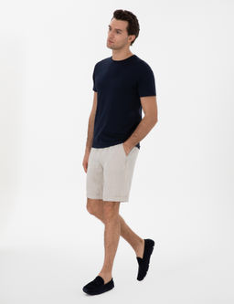 Lacivert Slim Fit Bisiklet Yaka %100 Pamuk Basic T-shirt - Cacharel фото 4