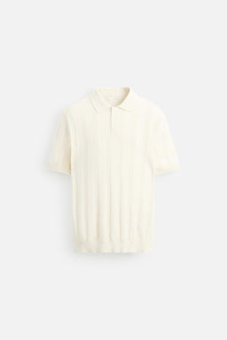 RIBBED KNIT POLO SHIRT - Zara фото 16