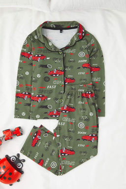 Indigo Erkek Cocuk Bask?l? Pijama Set Orme Alt-Ust Tak?m TKDAW25AU00110 - Trendyolmilla фото 8