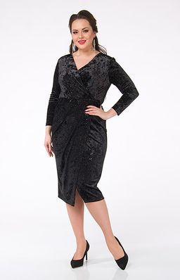 Гламурное платье из черного бархата