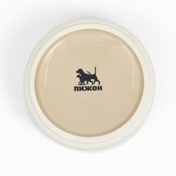 Миска керамическая на подставке 450 мл 13 х 5 см бежевая с белым - Пижон фото 5