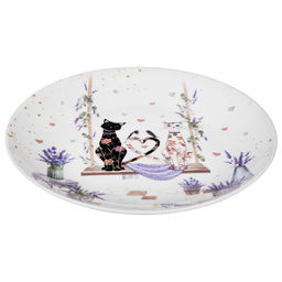 НАБОР ТАРЕЛОК ЗАКУСОЧНЫХ LEFARD ЛАВАНДОВЫЕ КОТЫ 2 ШТ. 20,5*2 СМ (КОР=18НАБ.)  фото 2
