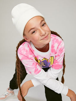 Bisiklet Yaka K-Pop Bask?l? Uzun Kollu K?z ?ocuk Sweatshirt - Waikiki фото 2