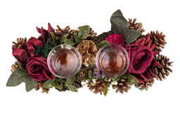 Новогоднее украшение подсвечник 33*15*8 см Санта на 2 свечи, прямоугольный - Elan gallery фото 6