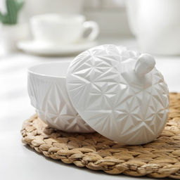 Сахарница с крышкой Альтернатива «Шарм», 350 мл, пластик, белая