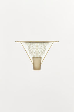 BRAGUITA ENCAJE BORDADOS / Crudo / Beige - Zara фото 3