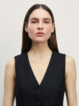 Жилет приталенного кроя изо льна / Zarina  фото 6