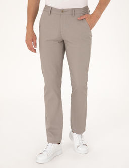 Ta_ Regular Fit Beli Lastikli Kanvas Pantolon