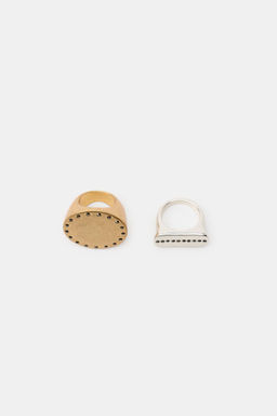 PACK 2 ANILLOS COMBINADOS FORMAS GEOM?TRICAS / Oro / Plata - Zara фото 3