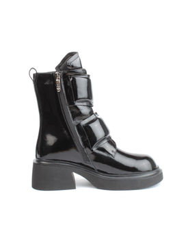 04-HSM710 BLACK Ботинки зимние женские (натуральная кожа, натуральный мех) - Фабричный китай фото 12