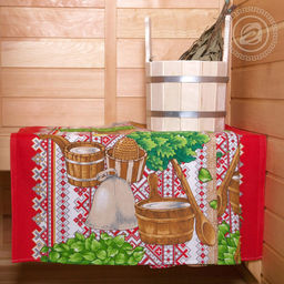 Полотенце вафельное 62х150см Русская баня, хлопок 100%, 171гр/м2, Домашняя мода (Россия)  фото 2