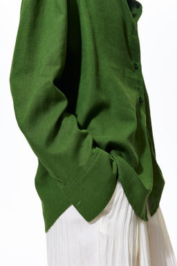 Camisa oversize en mezcla de lino - H&m фото 9