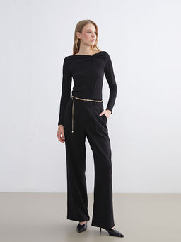 Asimetrik Yaka B?zg?l? Bluz