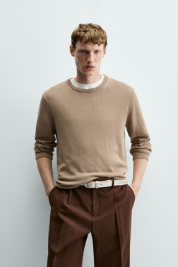 JERSEY RELAXED FIT ALGOD?N / Marr?n claro - Zara фото 2