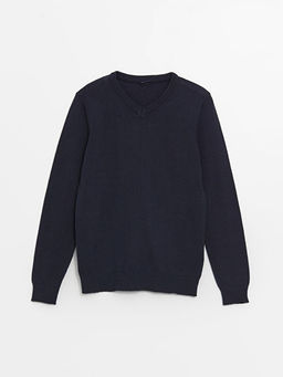 V Yaka Basic Uzun Kollu Erkek ?ocuk Triko Kazak