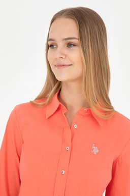 U. S. Polo Assn / Женская базовая рубашка с длинным рукавом цвета граната - U.s. polo assn фото 2