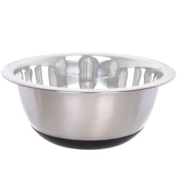 Миска из нержавеющей стали на силиконовом основании 3л 28см с широким краем