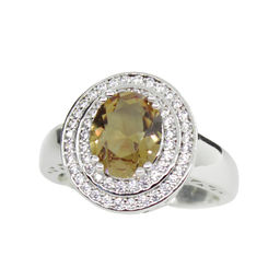 Комплект Султан-4, султанит, покрытие родий, размеры кольца: 17, 18, 19 20 - Agat77 фото 2