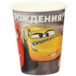 Цена за 10 шт. Стакан бумажный С Днем Рождения!, 250 мл, Тачки - Disney фото 3