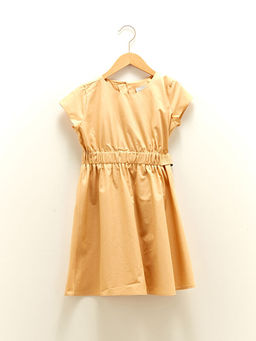 Bisiklet Yaka Basic K?sa Kollu Pamuklu K?z ?ocuk Elbise