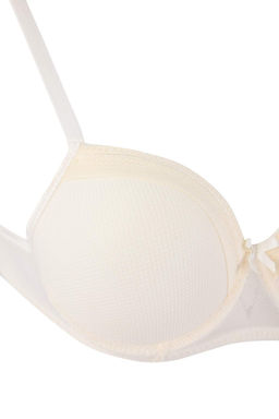 Beyaz Dantel ve Kurdele/Fiyonklu Push Up Balconette Orme Sutyen THMSS26SU00009