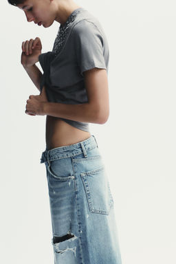 JEWEL FADED-EFFECT T-SHIRT - Zara фото 4
