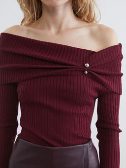 Kay?k Yaka Kad?n Triko Kazak