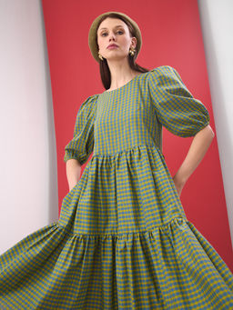 Платье с рукавами-буфами OD-789-4