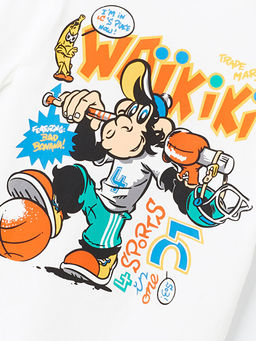 Bisiklet Yaka Nostaljik Maymun Bask?l? K?sa Kollu Erkek ?ocuk Ti??rt - Waikiki фото 3