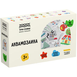 Набор для творчества 1500 бусин "Аквамозаика" 15цв., 15 картинок (AQB_54301, "ТРИ СОВЫ") в коробке
