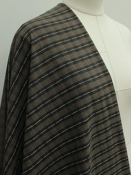 Пестрядь Клетка - строчка цв.т.коричневый/кофейный, ш.1.45м, хлопок-95%, п/э-5%, 130гр/м.кв - Купава фото 2