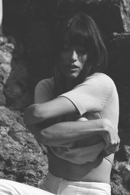 BASIC PLAIN KNIT SHORT SLEEVE TOP - Zara фото 6