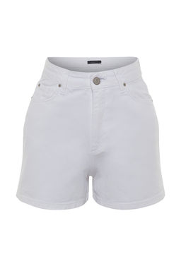 TRENDYOLMILLA Beyaz Yuksek Bel Denim Sort TWOSS23SR00155  фото 6