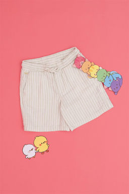 Кремовые тканые шорты для девочек Неожиданная скидка в корзине