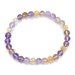 Браслет из аметрина шарик граненый 6мм, 17см