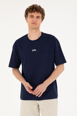 Erkek Comfort Fit Bisiklet Yaka Lacivert Ti__rt