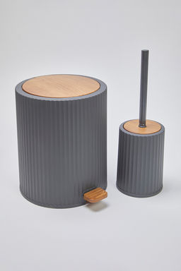 Trendyolmilla Home 2li Plastik Ahsap Gorunum Detayl? Cop Kovas? ve F?rca Banyo Seti TPHSS25BST00004 фото 2