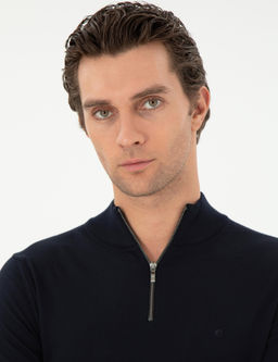 Темно-синий базовый свитер стандартной посадки - Cacharel фото 2